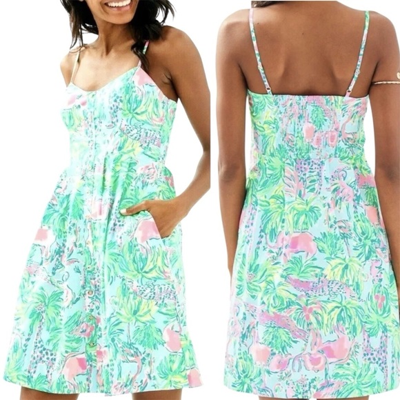 Lilly Pulitzer Easton Dress in Seasalt Blue On Parade Size 0